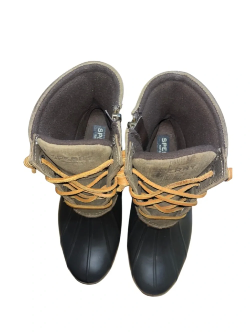 Sperry Top-Sider Saltwater DuckBoots - Women's Size 8 Brown/Black Canvas